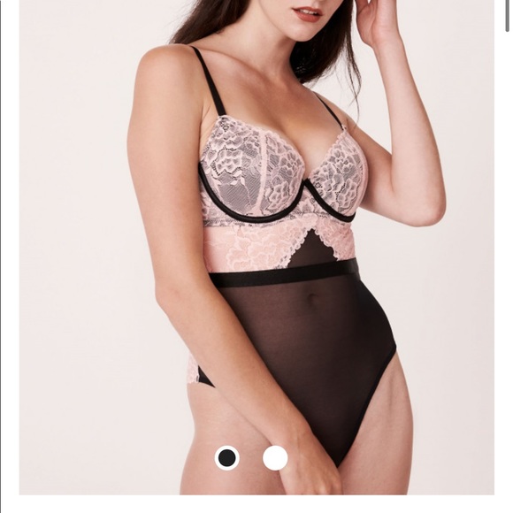 La Vie En Rose Other - La Vie en Rose Pink and black lace Teddy Large